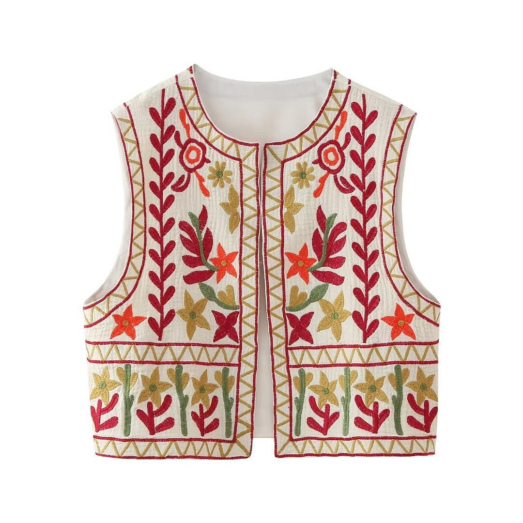 Aurelia Embroidered Vintage Vest