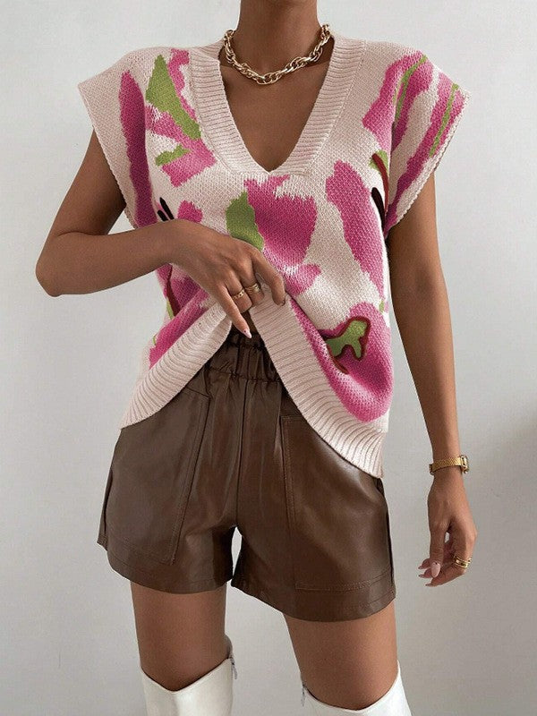 Elara Floral Jacquard Vest