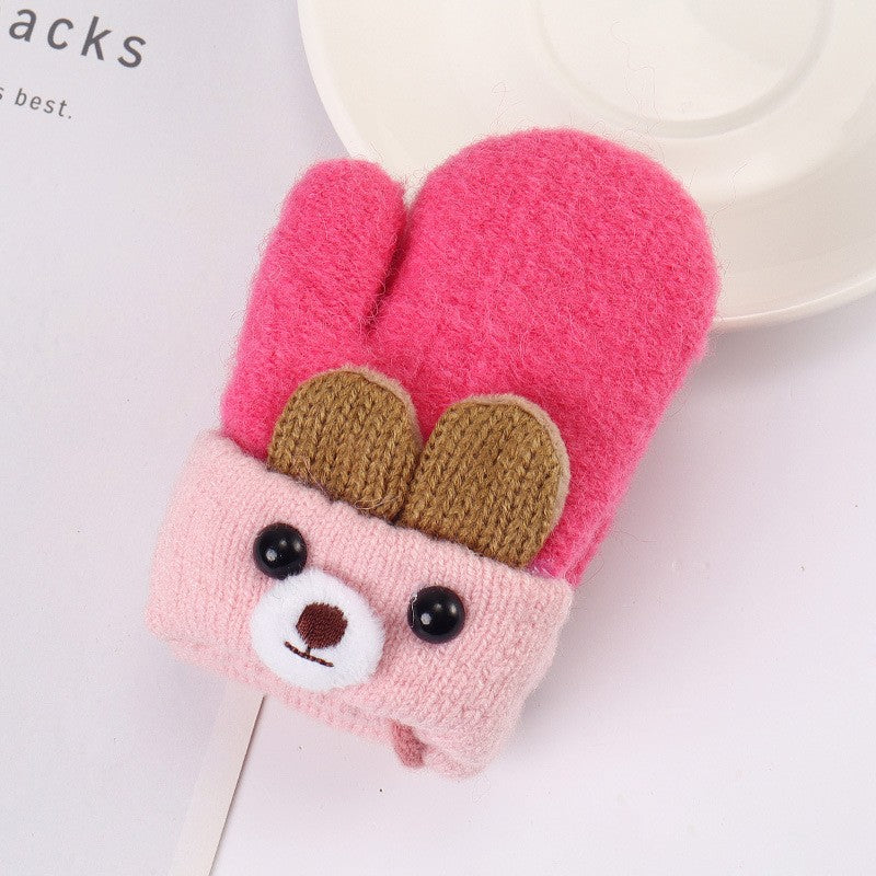 Luma Bear Knit Winter Mittens