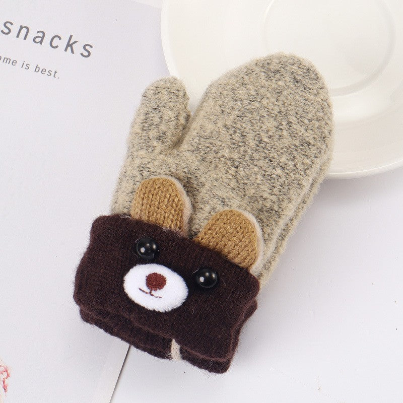Luma Bear Knit Winter Mittens