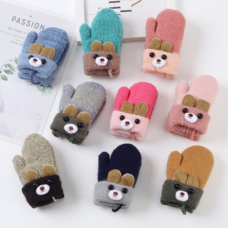 Luma Bear Knit Winter Mittens