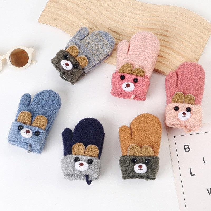 Luma Bear Knit Winter Mittens