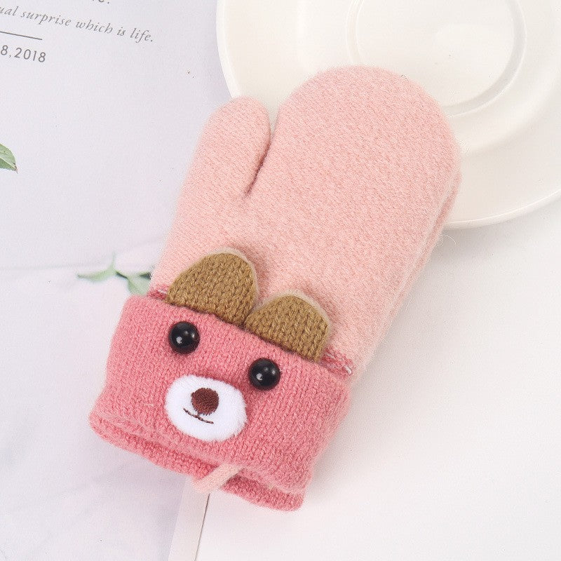 Luma Bear Knit Winter Mittens