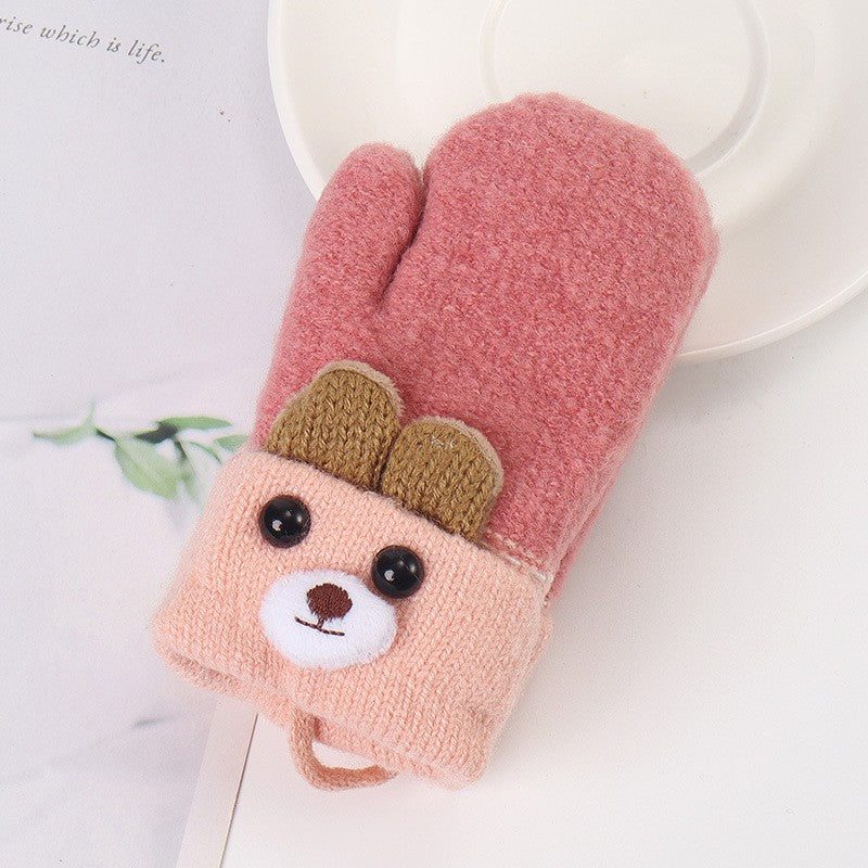 Luma Bear Knit Winter Mittens
