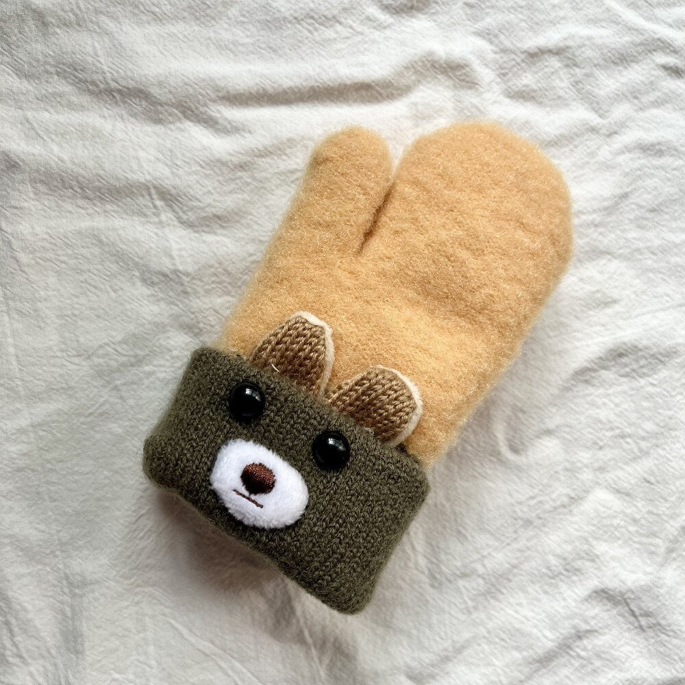 Luma Bear Knit Winter Mittens