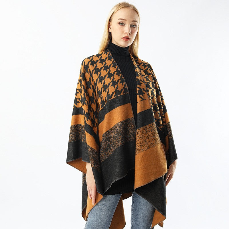 Maribel Houndstooth Winter Cape