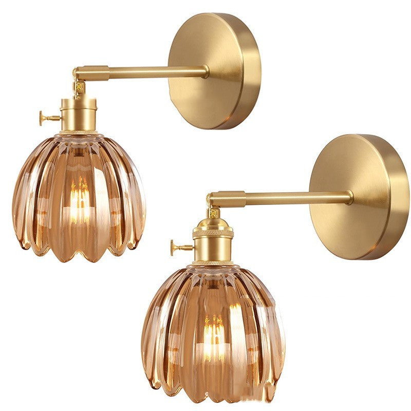 Retro Amber Glass Pendant Light