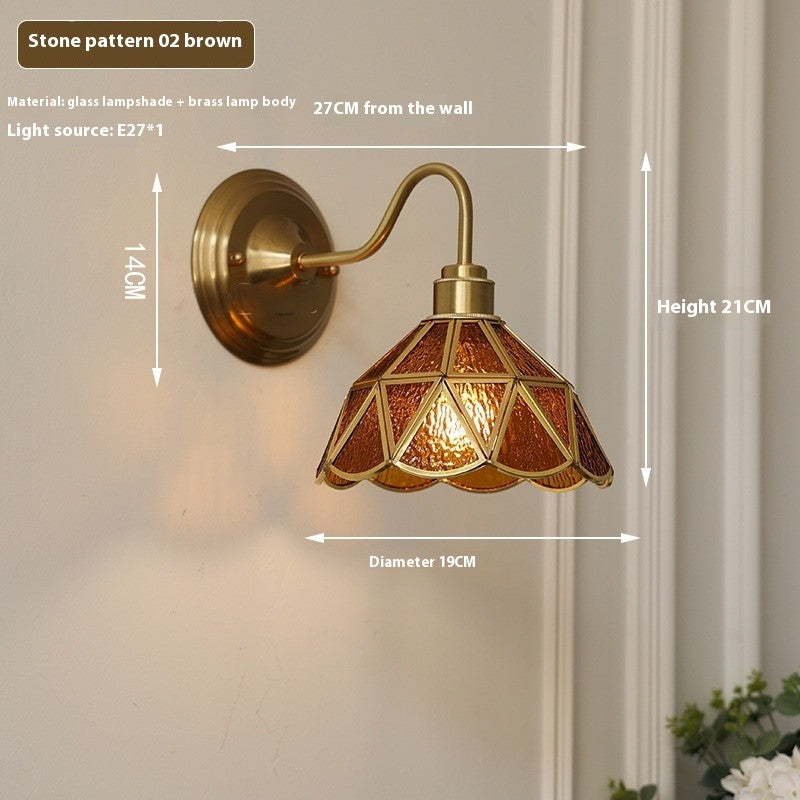 Retro Brass Glass Wall Lamp