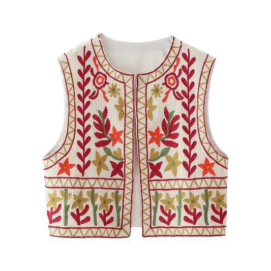 Aurelia Embroidered Vintage Vest