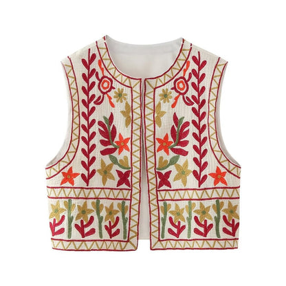 Aurelia Embroidered Vintage Vest