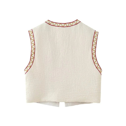 Aurelia Embroidered Vintage Vest