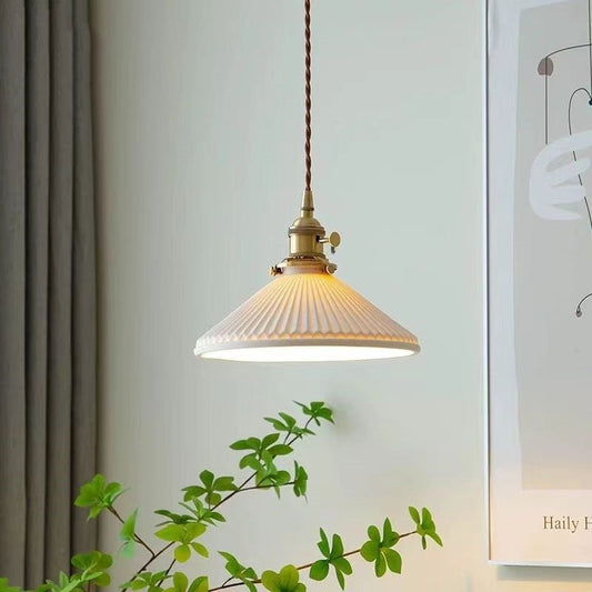 Brass Ceramic Pendant Light