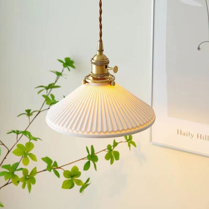 Brass Ceramic Pendant Light