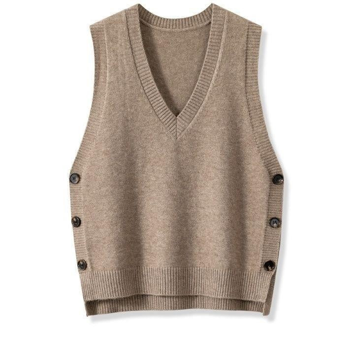 Clio Retro Knitted Button Vest