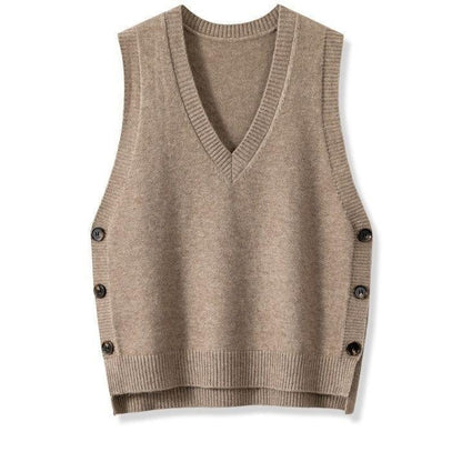 Clio Retro Knitted Button Vest