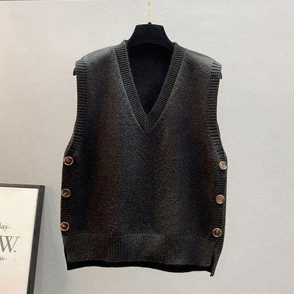 Clio Retro Knitted Button Vest