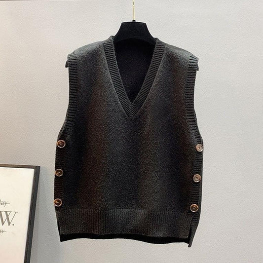 Clio Retro Knitted Button Vest