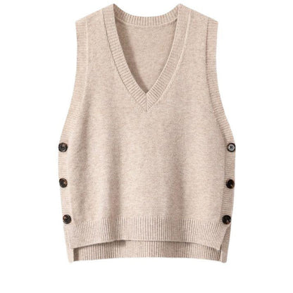 Clio Retro Knitted Button Vest