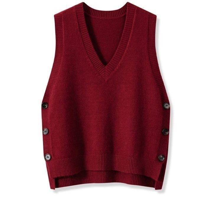 Clio Retro Knitted Button Vest