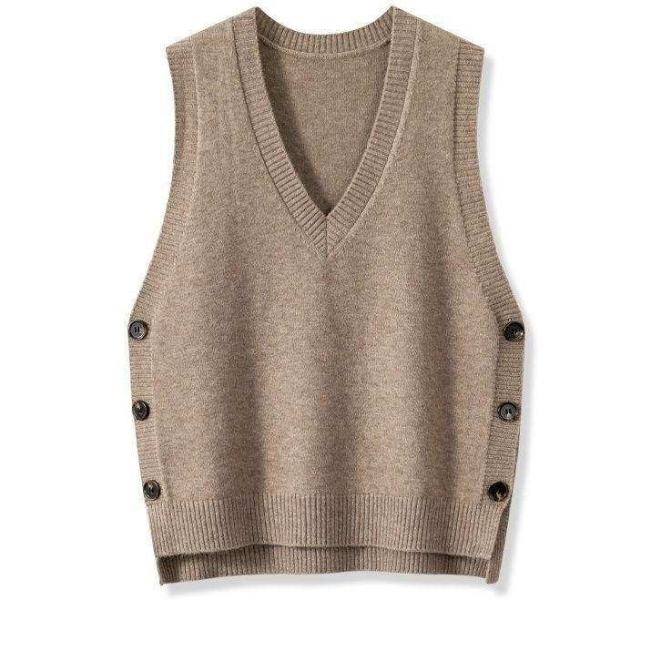 Clio Retro Knitted Button Vest