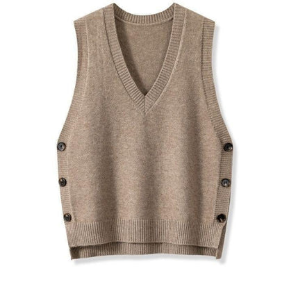 Clio Retro Knitted Button Vest