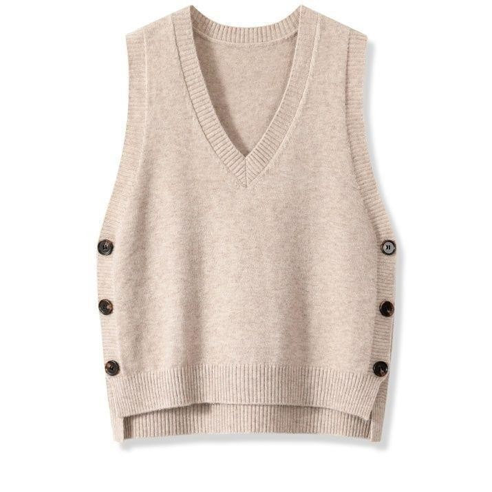 Clio Retro Knitted Button Vest