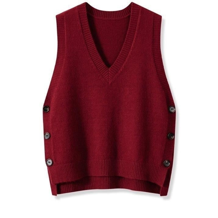 Clio Retro Knitted Button Vest