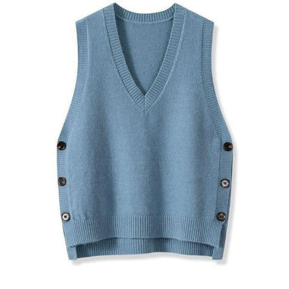 Clio Retro Knitted Button Vest