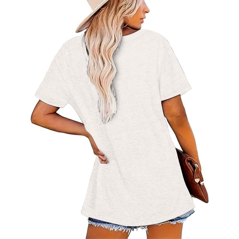 Elora V-Neck Letter Print Tee