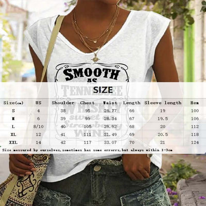 Elora V-Neck Letter Print Tee