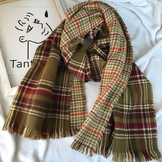 Evelyn Double-Sided Plaid Cashmere Scarf