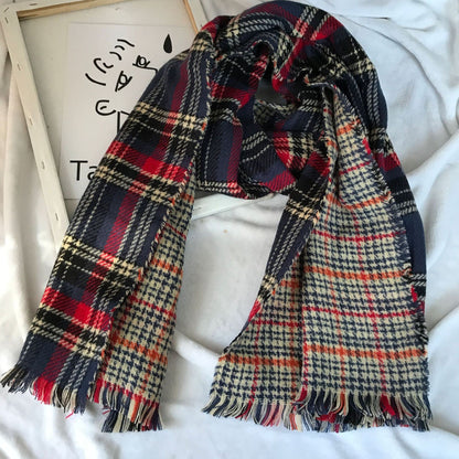 Evelyn Double-Sided Plaid Cashmere Scarf