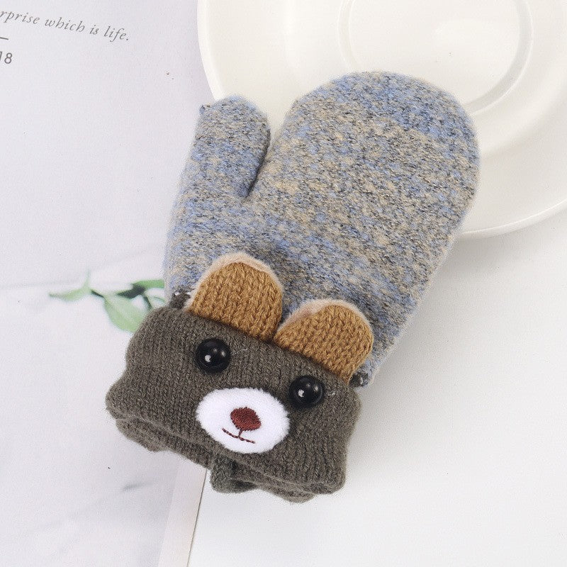 Luma Bear Knit Winter Mittens