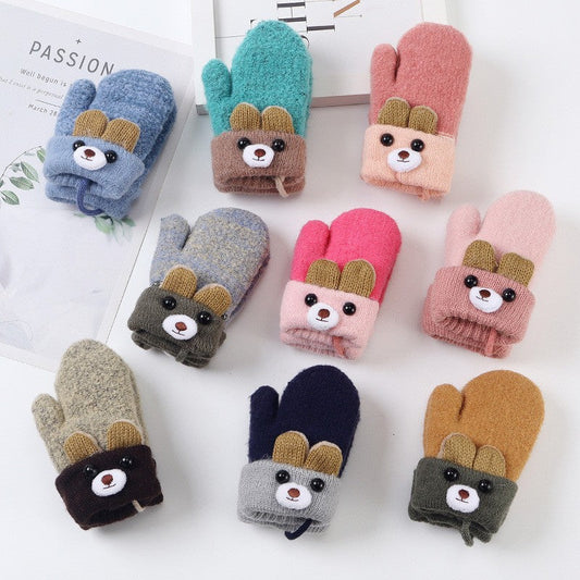 Luma Bear Knit Winter Mittens