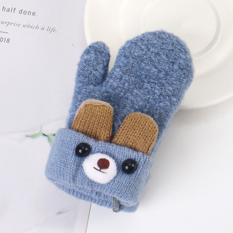 Luma Bear Knit Winter Mittens