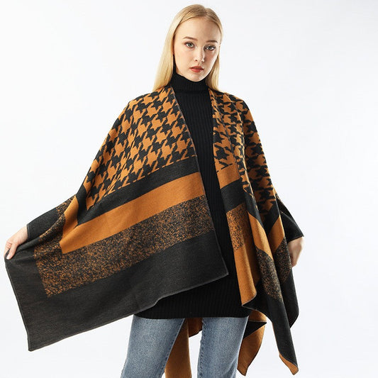 Maribel Houndstooth Winter Cape