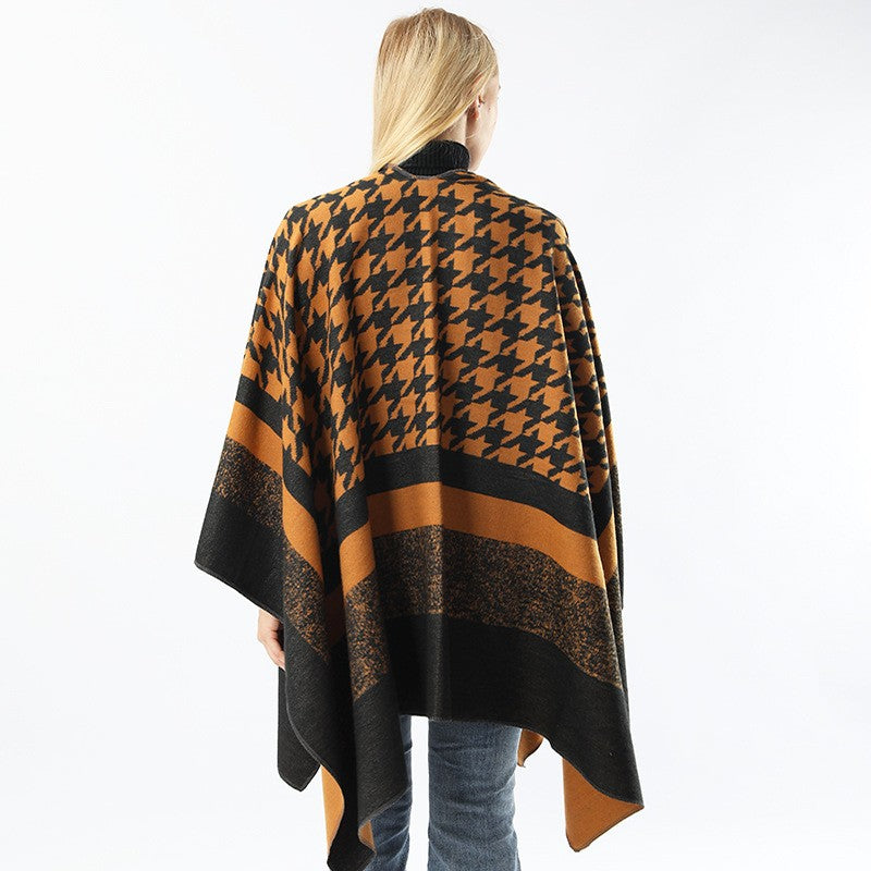 Maribel Houndstooth Winter Cape
