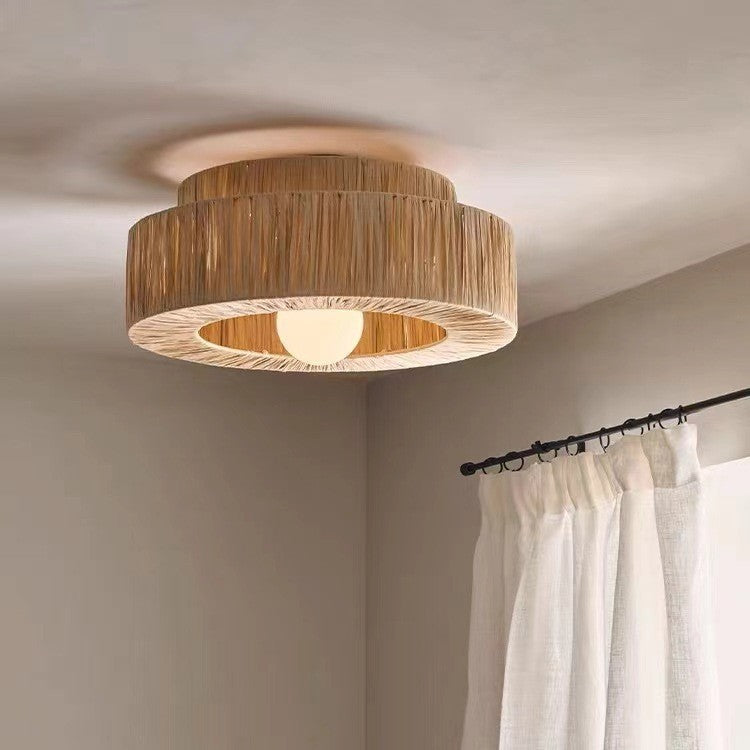Rattan Straw Pendant Light