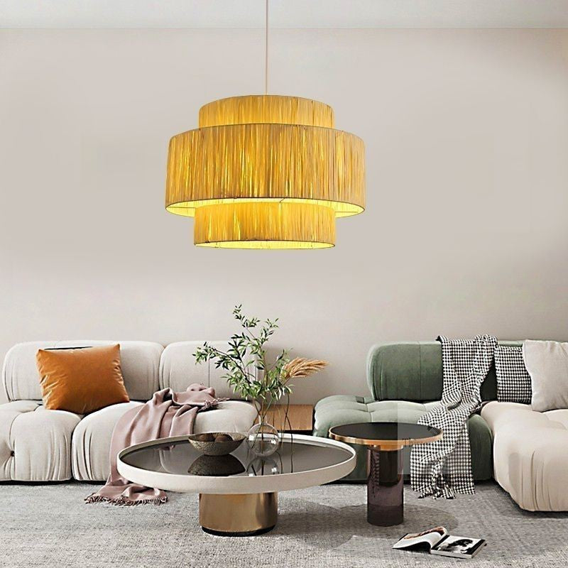 Rattan Straw Pendant Light