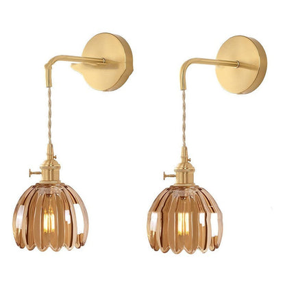 Retro Amber Glass Pendant Light