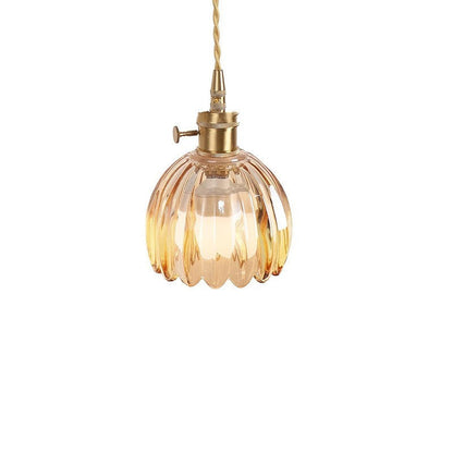 Retro Amber Glass Pendant Light