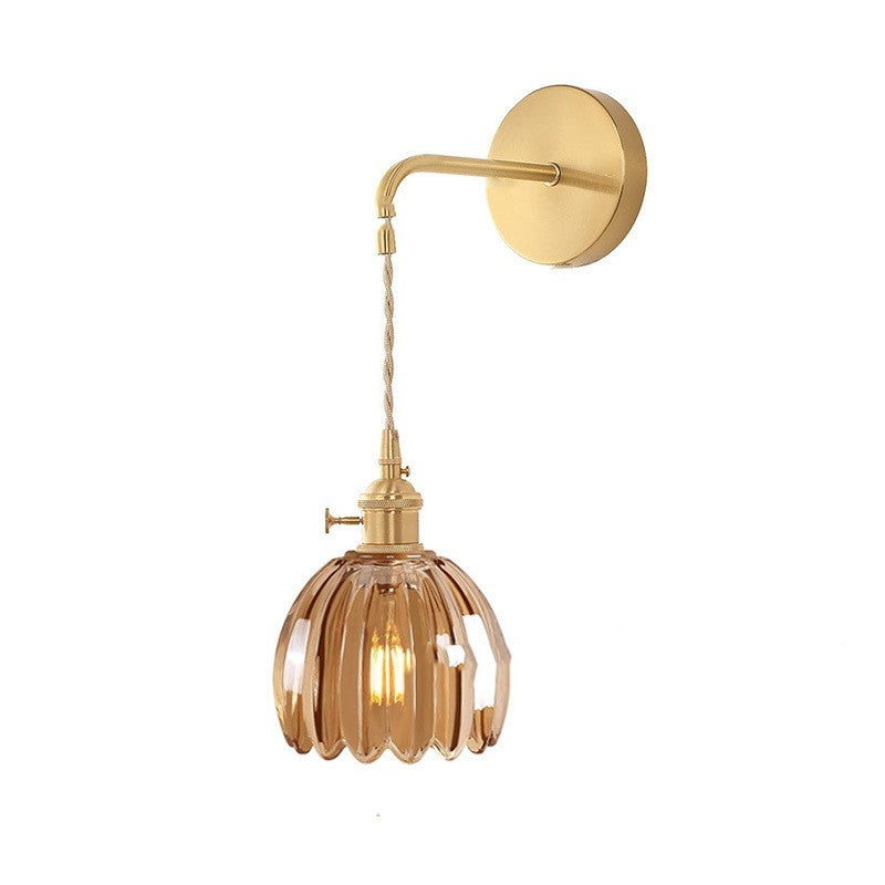 Retro Amber Glass Pendant Light