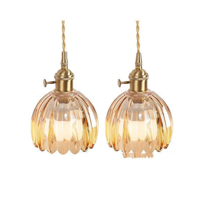 Retro Amber Glass Pendant Light