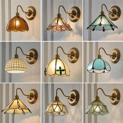 Retro Brass Glass Wall Lamp