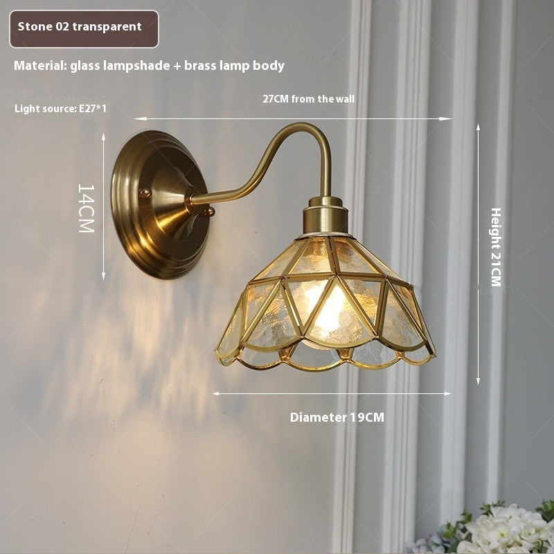 Retro Brass Glass Wall Lamp