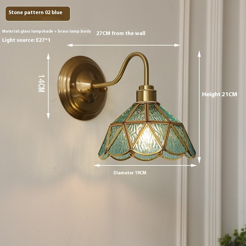 Retro Brass Glass Wall Lamp