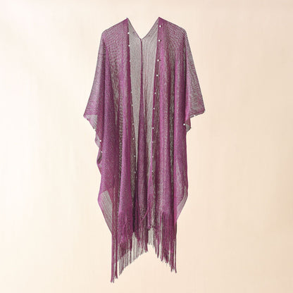 Selene Pearl-Detail Beach Shawl