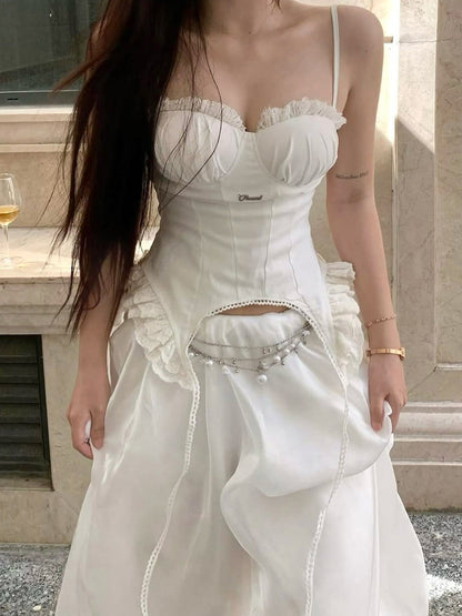 Seraphina Lace Ribbon Corset Cami