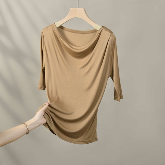 Solenne Silk Pleated Tee