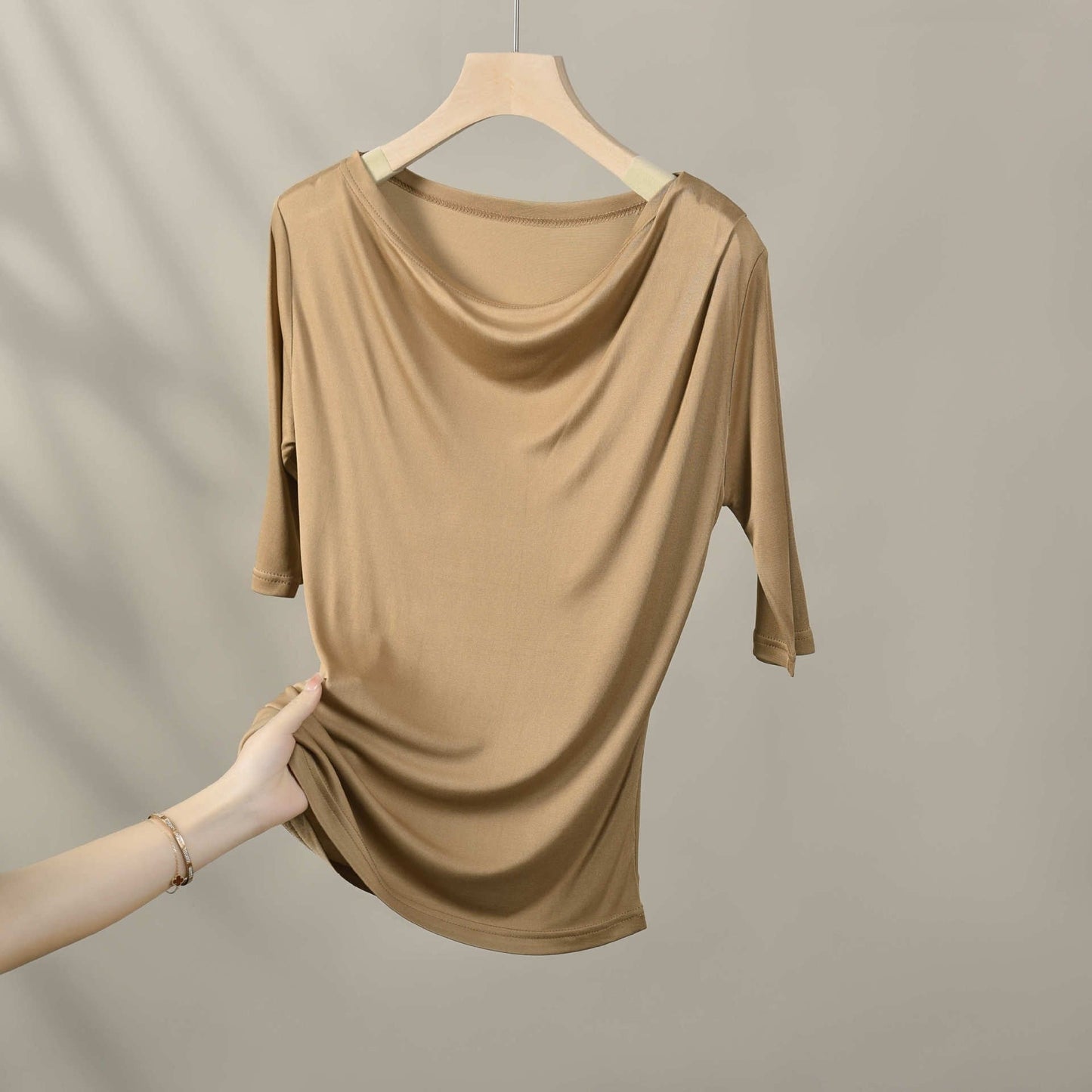 Solenne Silk Pleated Tee